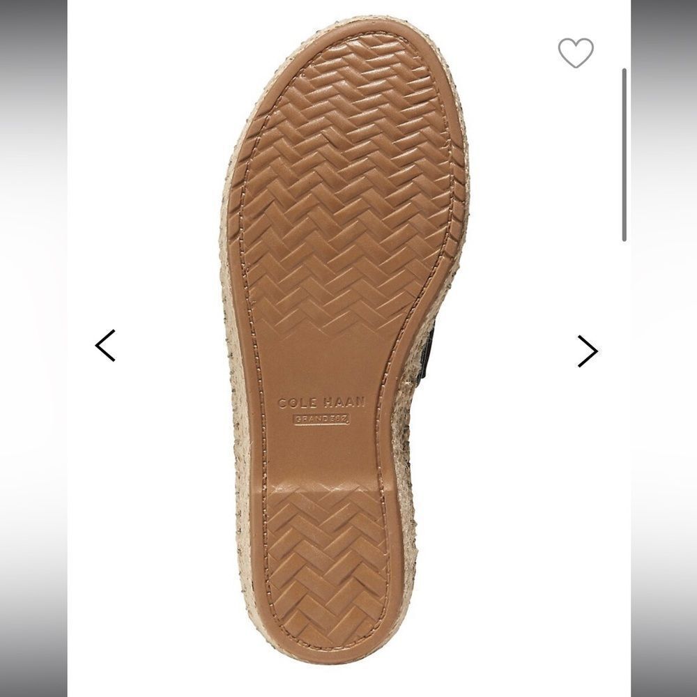 Cole Haan Cloudfeel Espadrille Double Strap Leather Slides with Jute, 5, NWOB - Picture 5 of 10